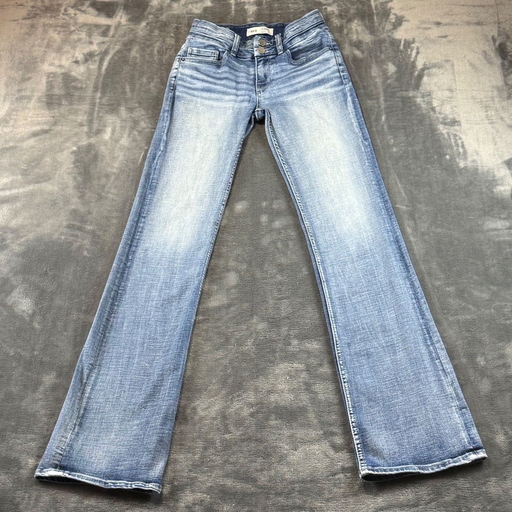 BKE Stella Mid Rise Slim Fit Bootcut Jeans Light Wash 26 x 35.5 Stretch Denim